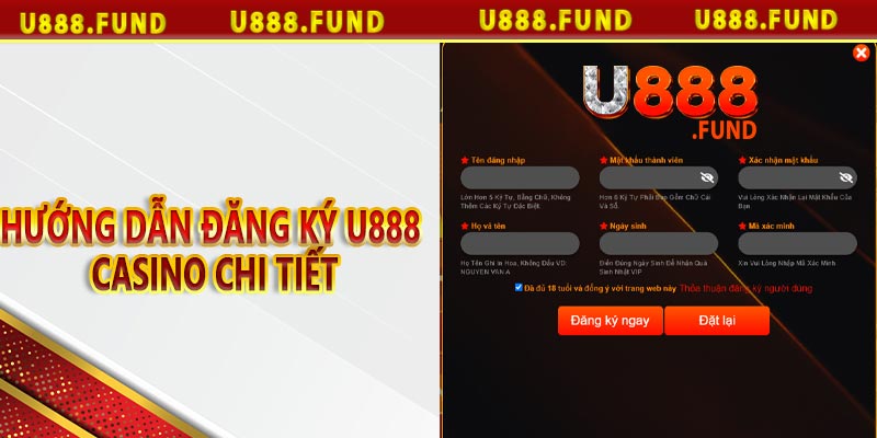 Hướng dẫn đăng ký U888 Casino chi tiết